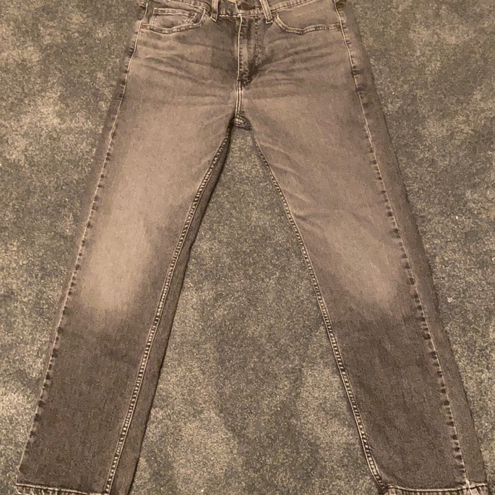 Black jeans, not too tight, not too baggy